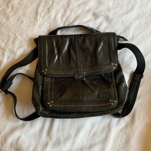 The Sak black leather back pack bag